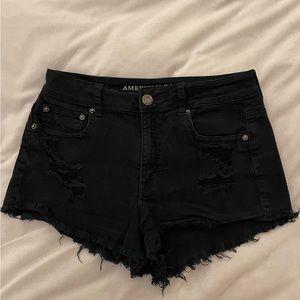 American Eagle Hi-Rise Festival Shortie Black distressed Size  10